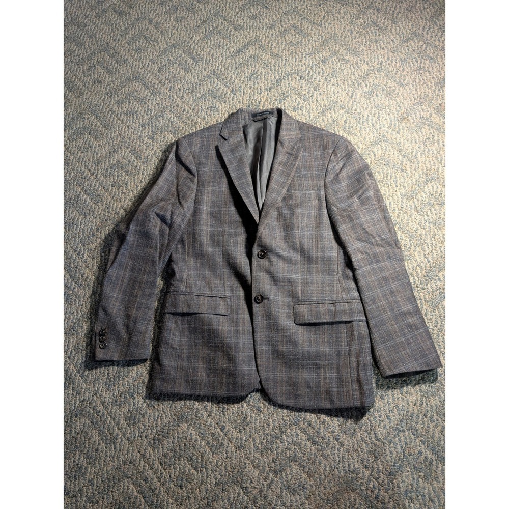 Lauren Ralph Lauren Mens Glen Plaid Blazer Grey Brown Sport Coat Two Button